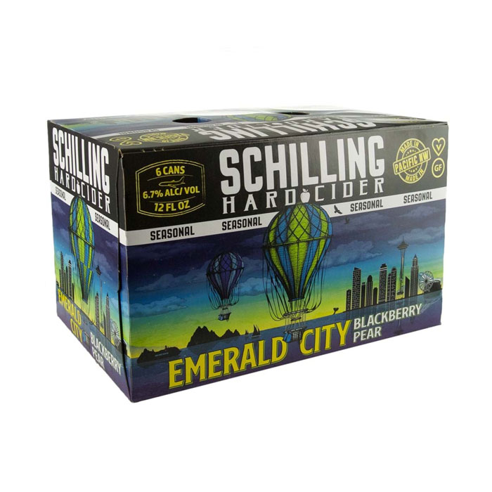 Schilling Hard Cider Emerald City Blackberry Pear 6 Pack