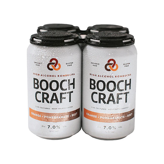 BoochCraft Kombucha Orange Pomegranate 4 Pack